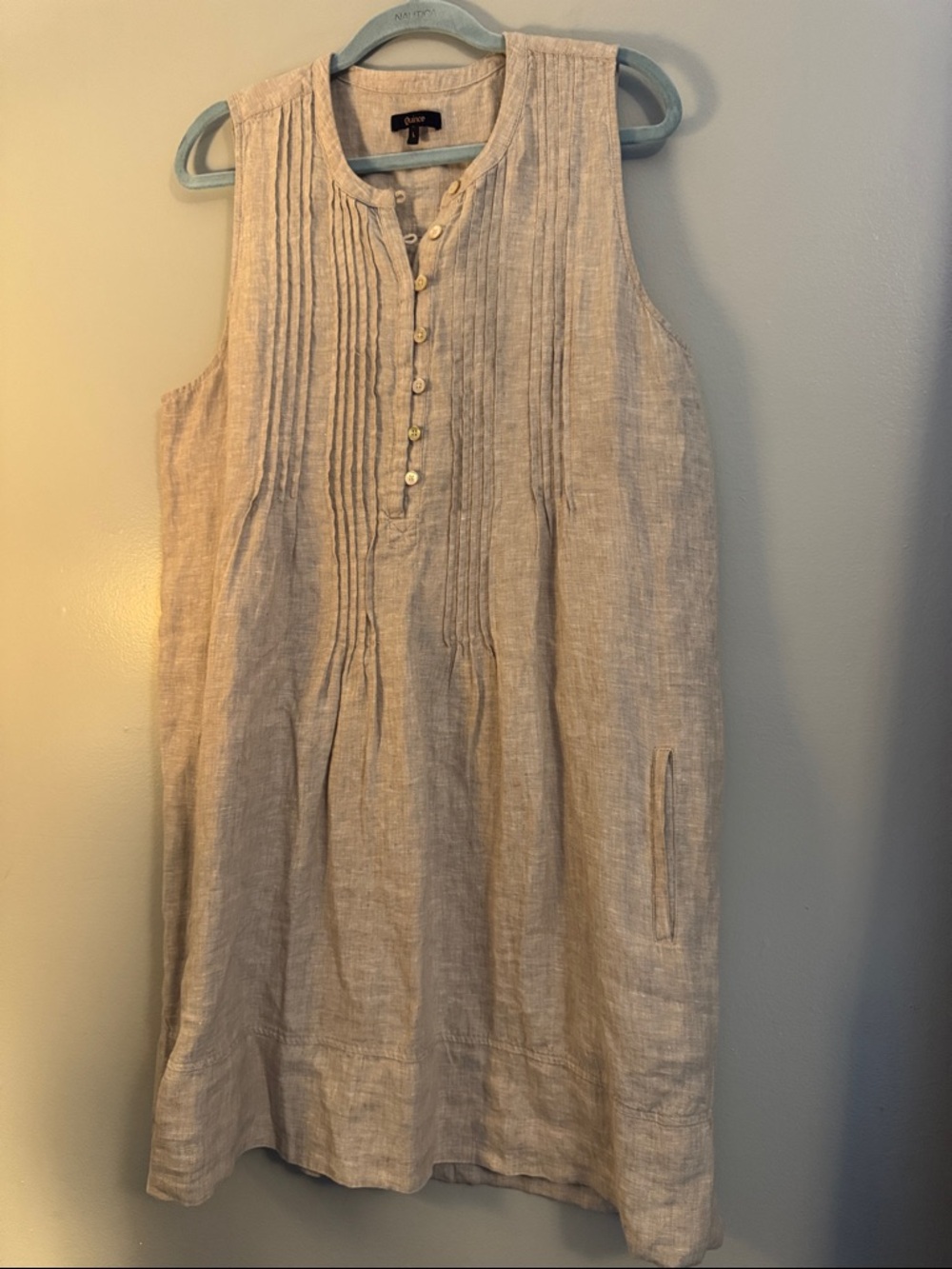 Quince Sleeveless Linen dress - Beige